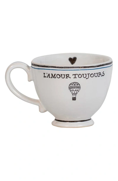 Juliska L'amour Toujours Coffee & Tea Cup In Whitewash Black