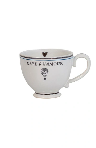 Juliska L'amour Toujours Coffee & Tea Cup In Whitewash Black