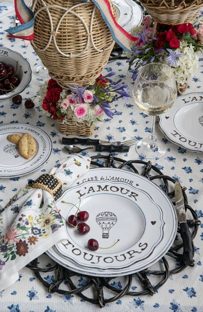 Juliska L'amour Toujours Dessert/salad Plates, Set Of 4 In Whitewash Black