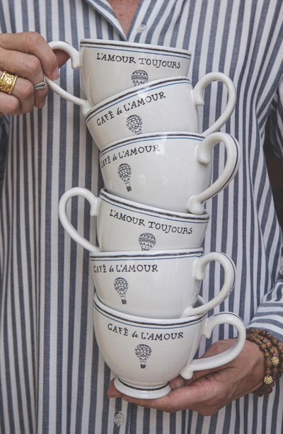 Juliska L'amour Toujours Coffee & Tea Cup In Whitewash Black