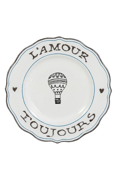 Shop Juliska Set Of 4 L'amour Toujours Dessert/salad Plates In Whitewash Black