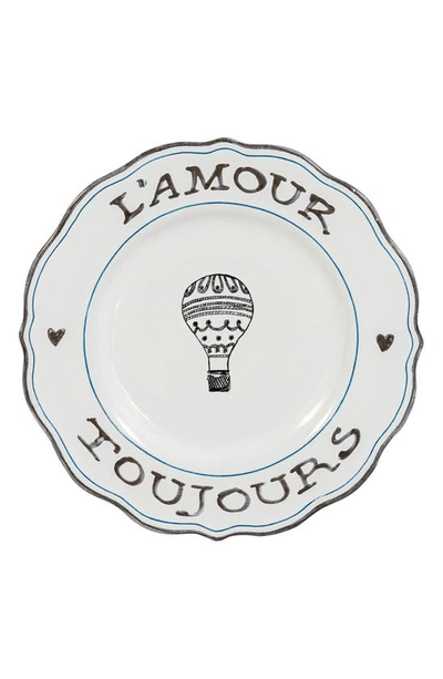 Juliska L'amour Toujours Dessert/salad Plates, Set Of 4 In Whitewash Black