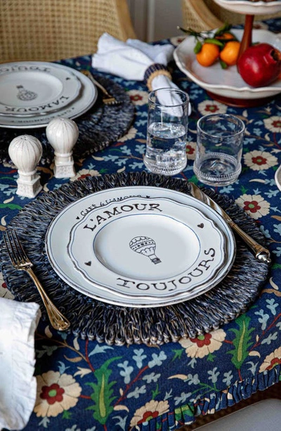 Juliska L'amour Toujours Dessert/salad Plates, Set Of 4 In Whitewash Black