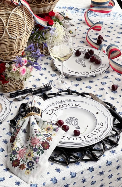 Shop Juliska Set Of 4 L'amour Toujours Dessert/salad Plates In Whitewash Black