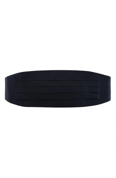 Shop Trafalgar Sutton Solid Silk Cummerbund In Black