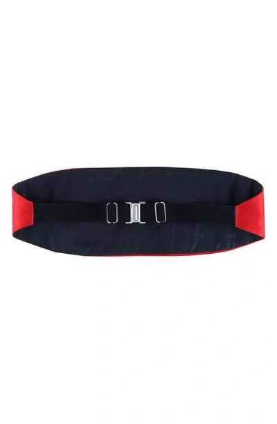 Shop Trafalgar Sutton Solid Silk Cummerbund In Red