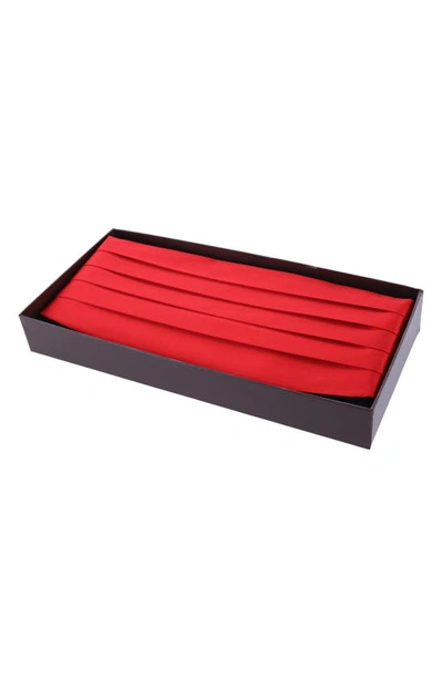 Shop Trafalgar Sutton Solid Silk Cummerbund In Red