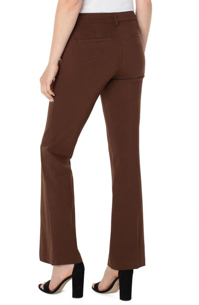 Shop Liverpool Los Angeles Kelsey Flare Ponte Pants In Brownstone