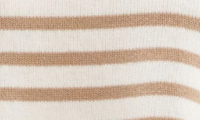 Shop Theory Stripe Crop Sweater In Ivory/ Palomino