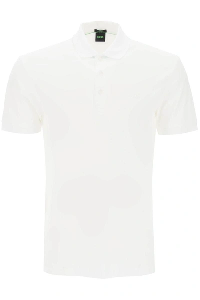 Shop Hugo Boss Boss Regular Fit Jacquard Polo Shirt In White