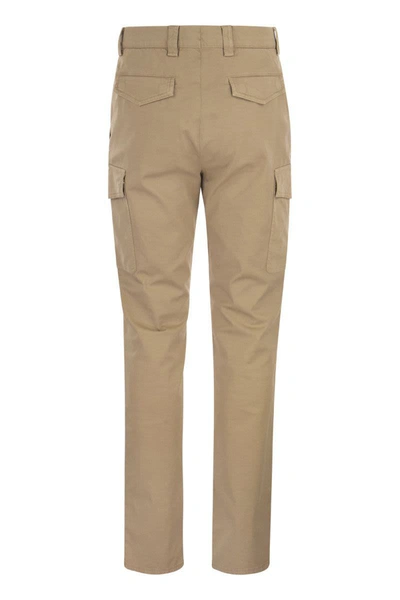 Shop Brunello Cucinelli Garment-dyed Leisure Fit Trousers In Sand