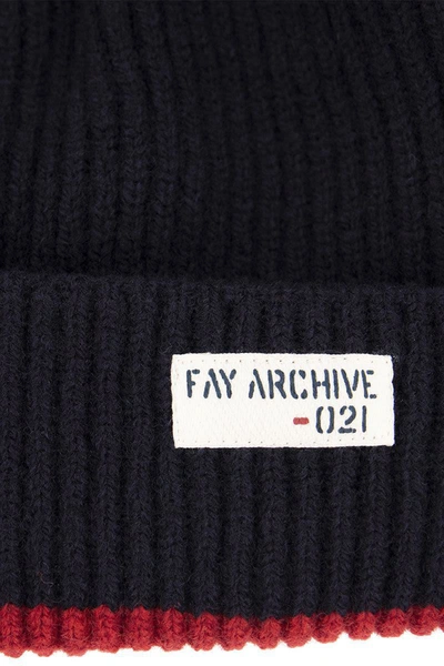 Shop Fay English Rib Hat In Navy