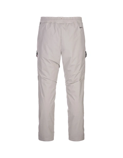 Shop Moncler Grenoble Ivory White Ripstop Trousers In Grey