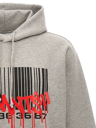 Shop Vtmnts Graffiti Big Barcode Sweatshirt Gray
