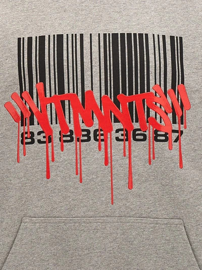 Shop Vtmnts Graffiti Big Barcode Sweatshirt Gray