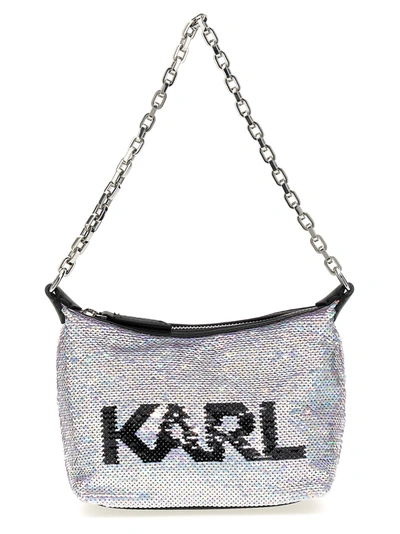 Shop Karl Lagerfeld K/evening Shoulder Bags Silver