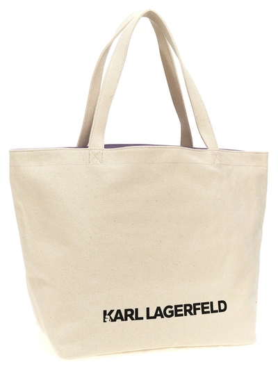 Shop Karl Lagerfeld K/ikonik Tote Bag White/black