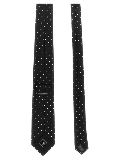 Shop Dolce & Gabbana Polka Dot Tie Ties, Papillon White/black