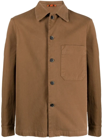 Shop Barena Venezia Barena Wool Overshirt Jacket In Brown