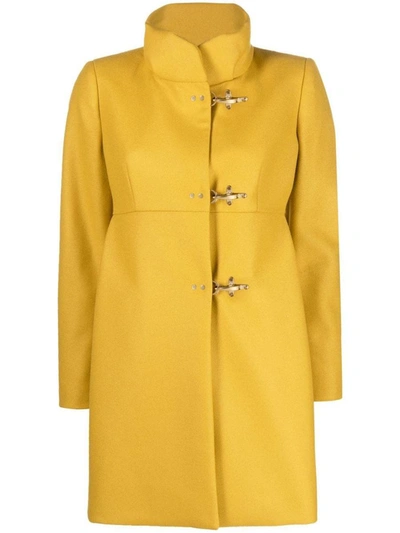 Shop Fay Wool Coat In Yellow
