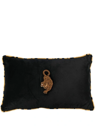 Shop Les-ottomans Embroidered Cushion Accessories In Black