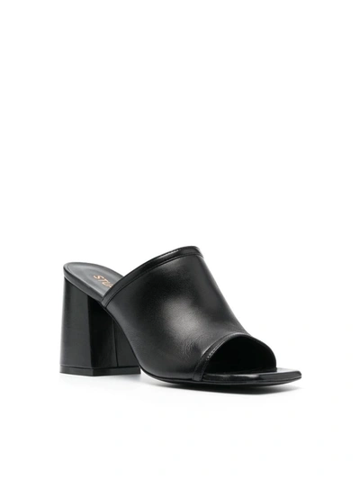 Shop Stuart Weitzman Cayman 85 Block Slide Shoes In Black