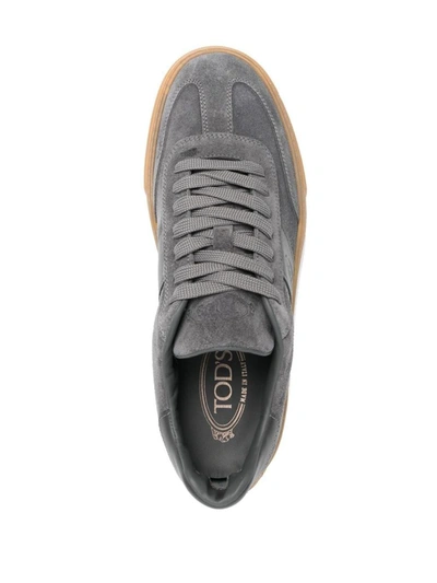 Shop Tod's 03e Casual Lace Up Shoes In Black