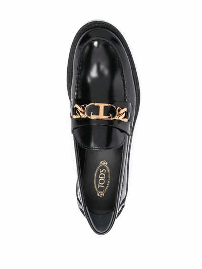 Shop Tod's 59c Max Loafers With Chain Shoes In Black