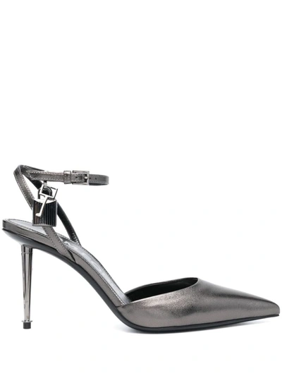 Shop Tom Ford Slingback Pumps Mid Heel Shoes In Grey