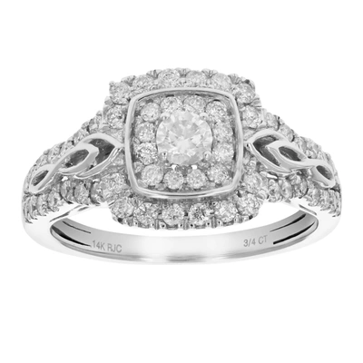 Shop Vir Jewels 3/4 Cttw Diamond Engagement Ring 14k White Gold Halo Composite Prong Set In Silver