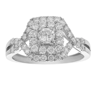 Shop Vir Jewels 1 Cttw Diamond Criss-cross Wedding Engagement Ring 14k White Gold Square Bridal In Silver