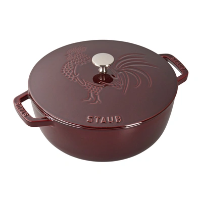 Shop Staub Cast Iron 3.75-qt Essential French Oven Rooster In Black