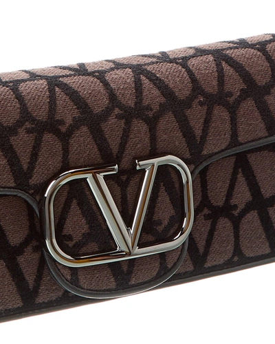 Shop Valentino Vlogo Loco Toile Iconographe Canvas & Leather Shoulder Bag In Beige