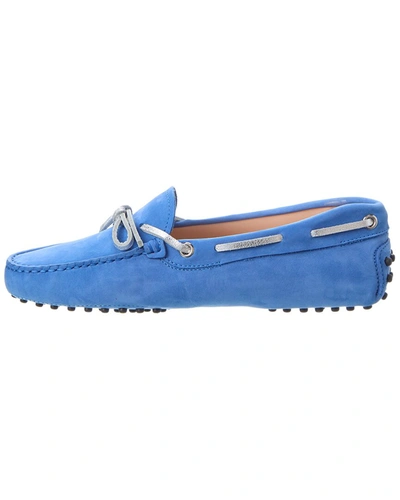 Shop Tod's X Ferrari Gommino Suede Loafer In Blue