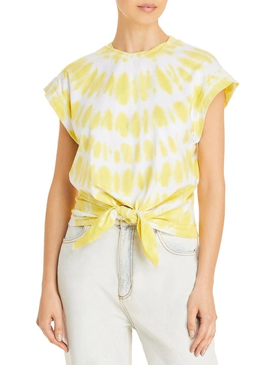 Shop Lini Womens Tie Dye Front Tie T-shirt In Yellow