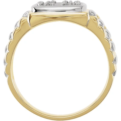 Pompeii3 3/8ct Diamond Mens Ring 14k White & Yellow Gold Two Tone In Multi