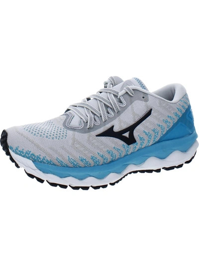 Shop Mizuno Wave Sky 4 Waveknit Womens Fitness Workout Running Shoes In White