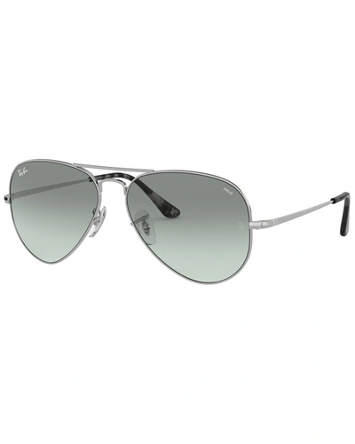 Shop Ray Ban Unisex Rb3689 55mm Sunglasses In Silver