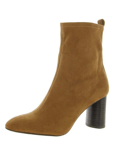 Shop Nydj Womens Stacked Heel Pointed Toe Ankle Boots In Brown