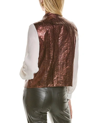 Shop Brunello Cucinelli Leather Vest In Gold