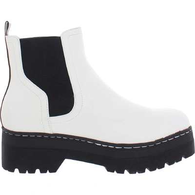 Shop Mia Allice Womens Faux Leather Ankle Chelsea Boots In White