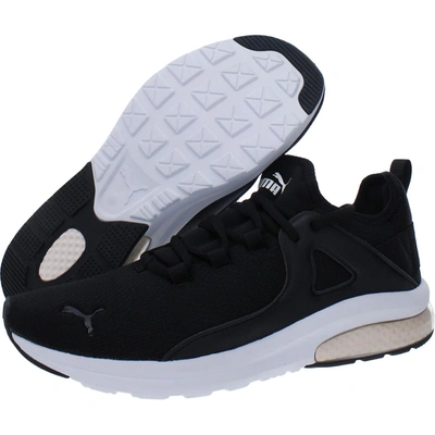 Shop Puma Electron 2.0 Womens Faux Leather Workout Running Shoes In Black
