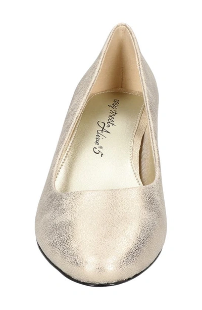 Shop Easy Street Ballari Round Toe Pump In Soft Gold