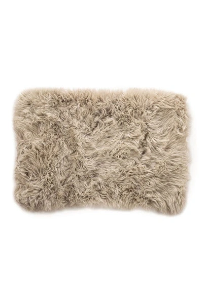 Natural New Zealand Rectangular Sheepskin Throw In Taupe