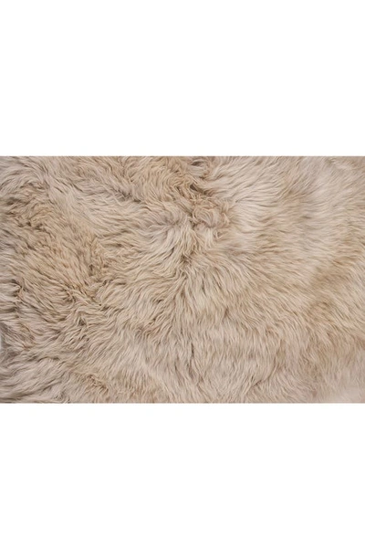 Natural New Zealand Rectangular Sheepskin Throw In Taupe
