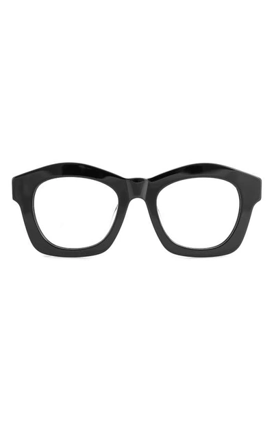 Shop Aqs Quentin 50mm Rounded Square Optical Frames In Black