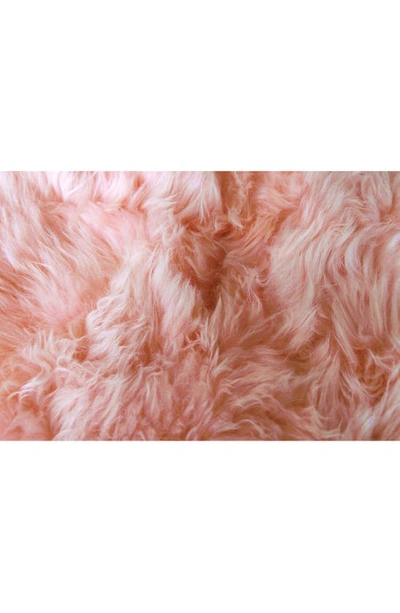 Shop Natural Genuine Sheepskin Throw In Pink