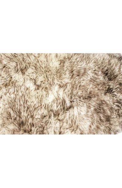 Shop Natural Genuine Sheepskin Throw In Gradient Chocolate