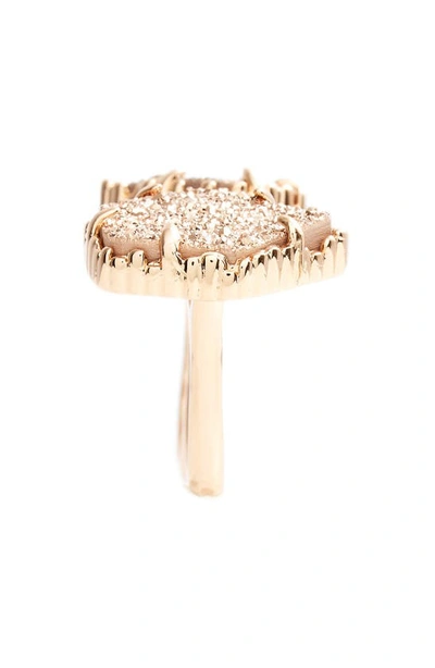 Shop Kendra Scott Naomi Double Finger Ring In Rose Gold Drusy/ Rose Gold