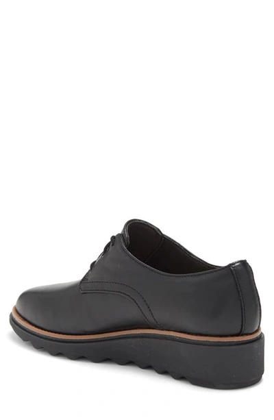 Clarks Sharon Rae Lace-up Platform Wedge Sneaker In Black Leather ...